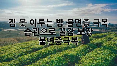 😴 잠 못 이루는 밤? 불면증 극복 습관으로 꿀잠 보장! #불면증극복
